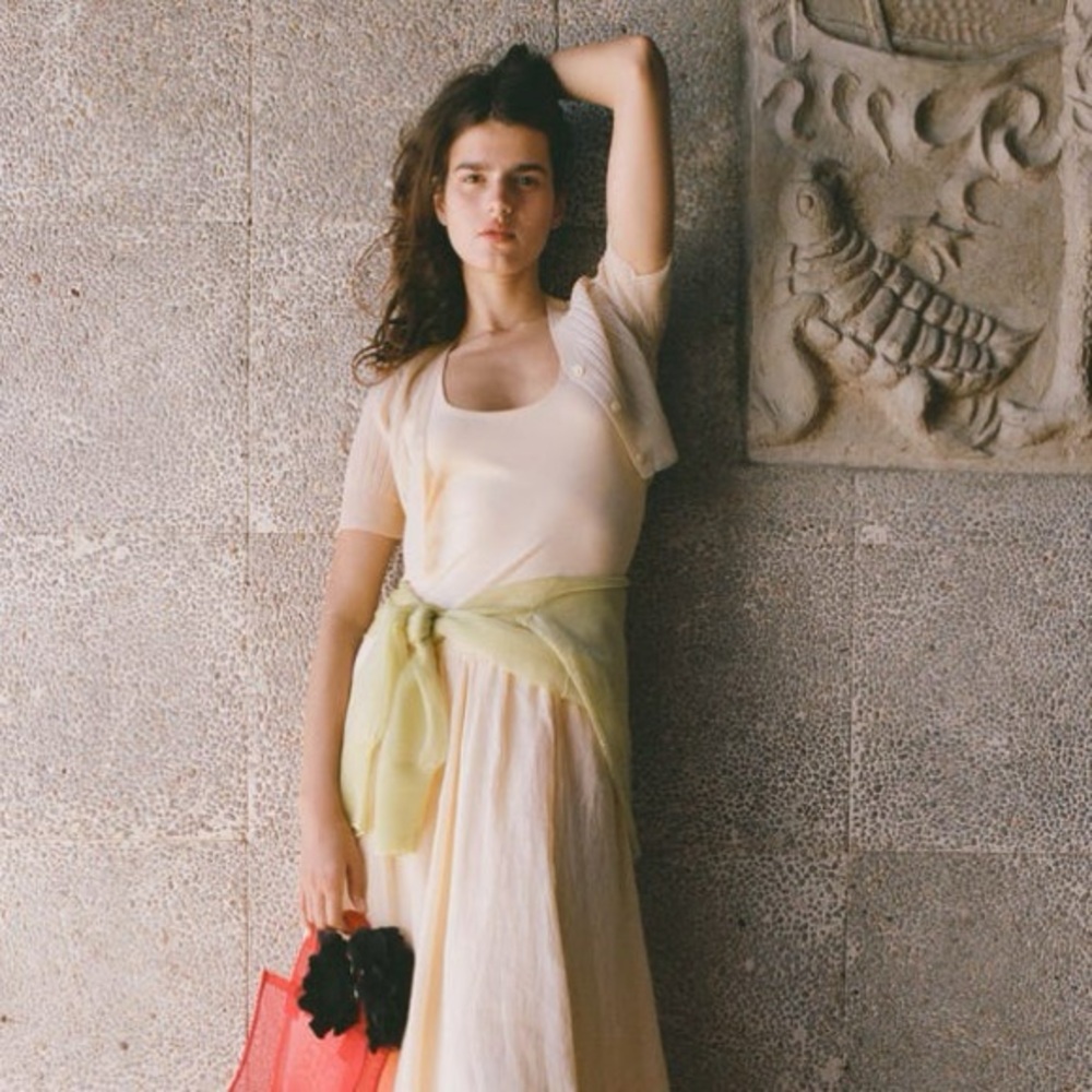 Maryam Nassir Zadeh Cream Crop Top